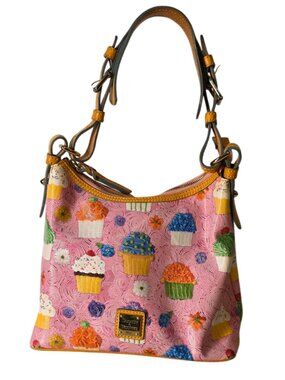 Rare Vintage Dooney & Bourke Cupcakes Pink It Bag Bucket Shoulder Bag